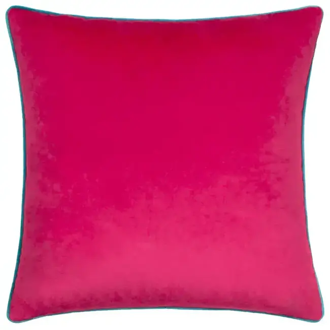 Meridian Velvet Cushion Raspberry/Teal