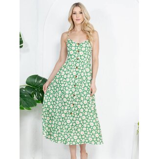 Green Daisy Cami Maxi Dress