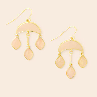 Scout Stone Crescent Drop Earring - Rose Quartz/Gold