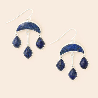 Scout Stone Crescent Drop Earring - Lapis/Silver