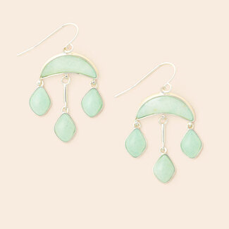 Scout Stone Crescent Drop Earring - Amazonite/Silver