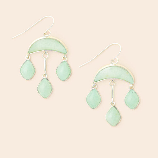 Scout Stone Crescent Drop Earring - Amazonite/Silver