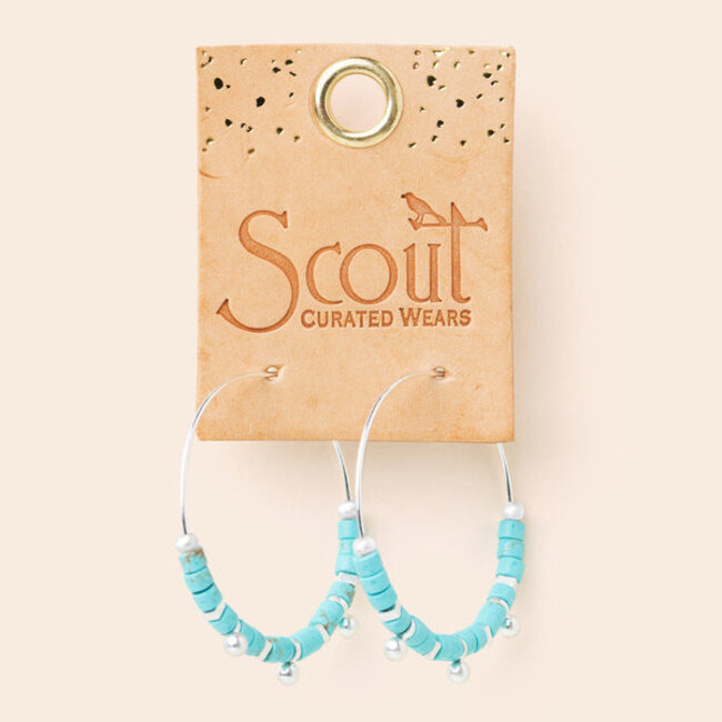Scout Stone Disc Hoop Earring - Turquoise/Silver