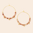 Scout Stone Disc Hoop Earring - Rhodonite/Gold