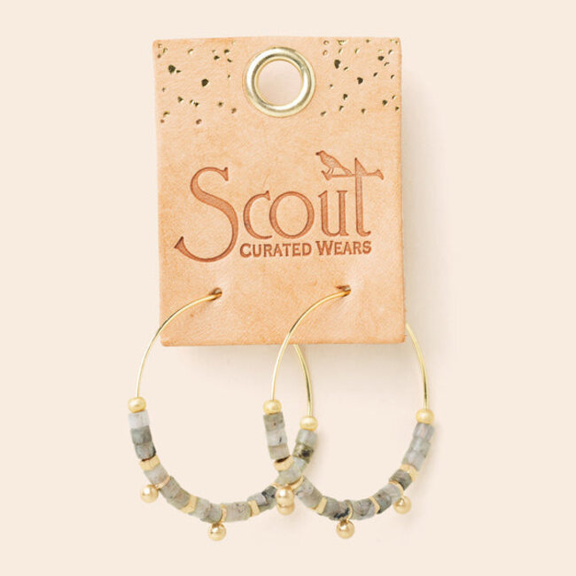 Scout Stone Disc Hoop Earring - Labradorite/Gold