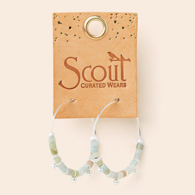Scout Stone Disc Hoop Earring - Amazonite/Silver