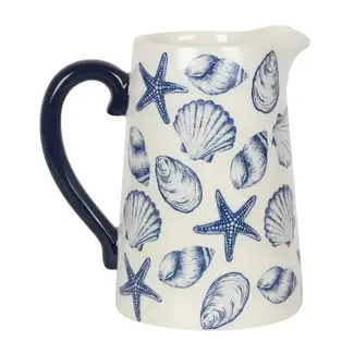 Nautical Seashell Ceramic Summer Flower Jug
