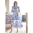 Yumi Blue Paisley Wrap Maxi Dress With 3/4 Sleeve