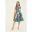 Yumi Green Floral Jacquard Skater Dress
