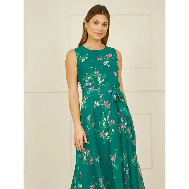 Yumi Green Daisy Print Skater Dress