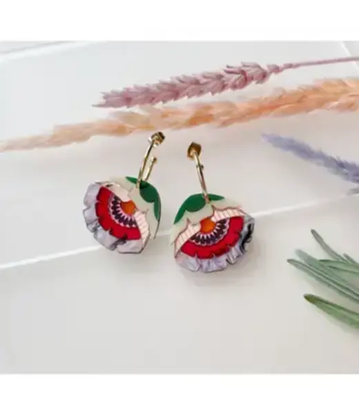 Rosa Pietsch Isobel Floral Hoop Earrings in Sunset