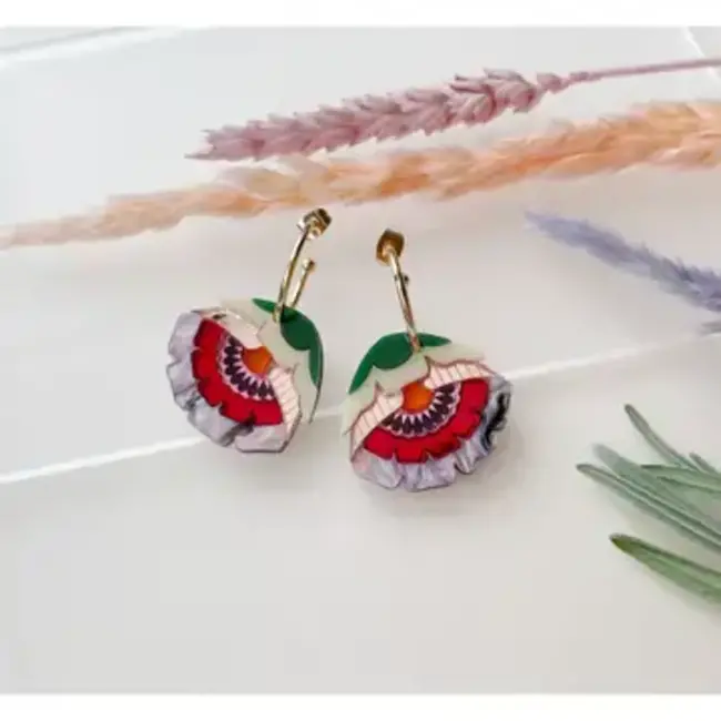 Rosa Pietsch Isobel Floral Hoop Earrings in Sunset