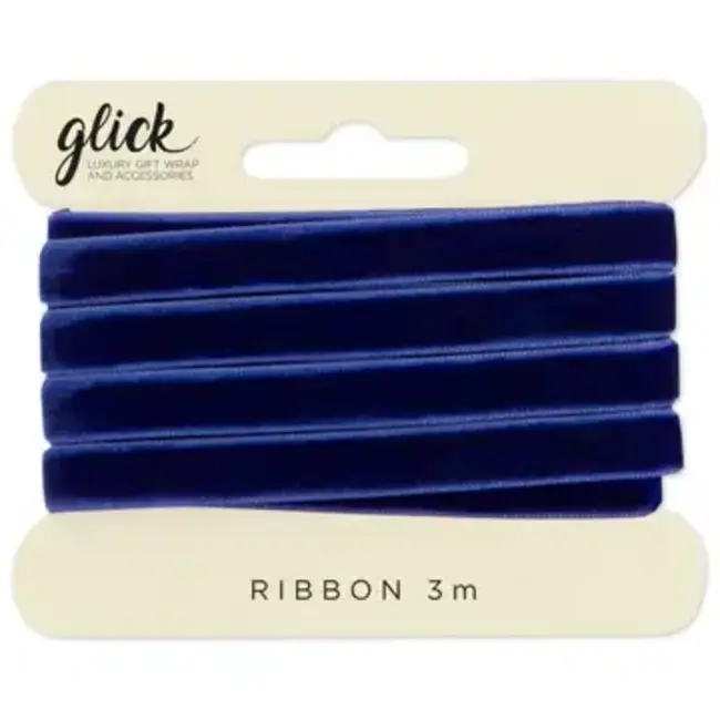 Fabric Ribbon 3m Velvet Navy