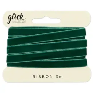 Fabric Ribbon 3m Velvet Green