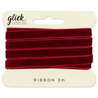 Fabric Ribbon 3m Velvet Red