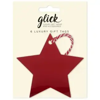 Multipack Tag (6) Foil Star Red