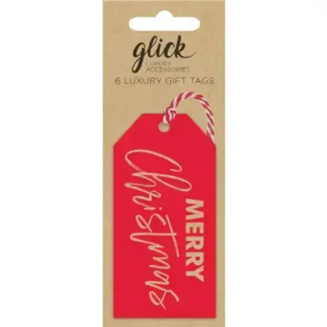Multipack Tag (6) Merry Christmas Red Kraft