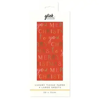 Tissue Exquisite Merry Christmas Red