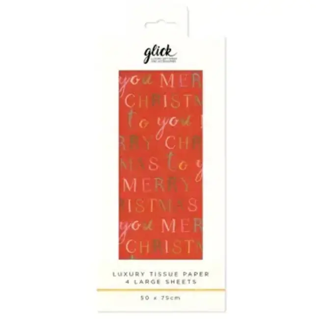 Tissue Exquisite Merry Christmas Red