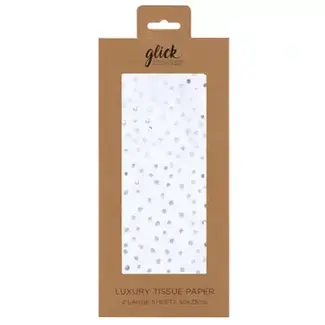 Tissue (2) Foil Flecks White