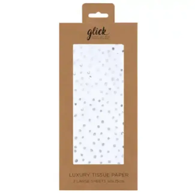 Tissue (2) Foil Flecks White