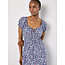 Apricot Watercolour Ditsy Milkmaid Midi Dress