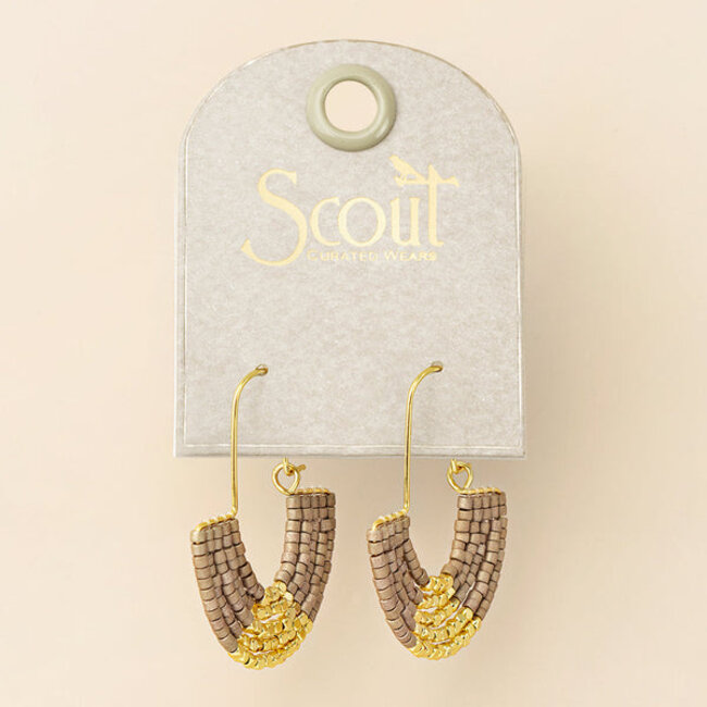 Scout Chromacolor Miyuki U-Hoop Earring - Pewter/Gold