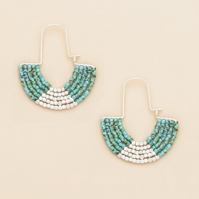 Scout Chromacolor Miyuki U-Hoop Earring - Speckled Turquoise/Silver
