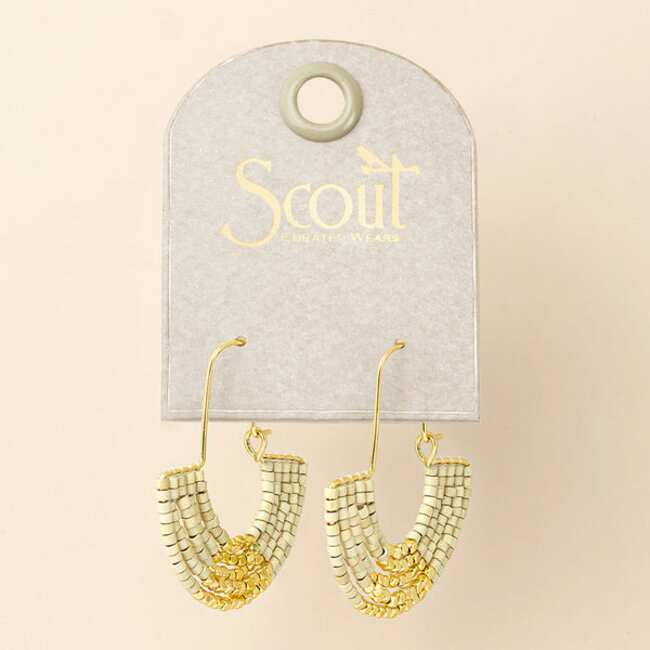 Scout Chromacolor Miyuki U-Hoop Earring - Cream/Gold