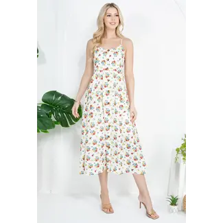 Colourful Floral Print Cami Dress