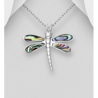 Sterling Sterling & Shell Dragonfly Necklace