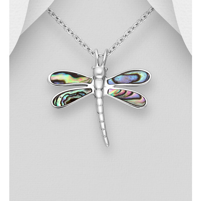 Sterling Sterling & Shell Dragonfly Necklace