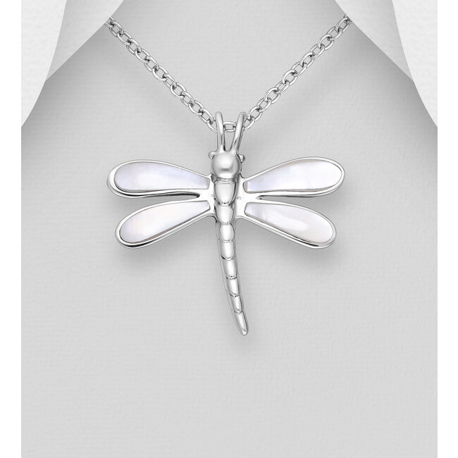 Sterling Sterling & Shell Dragonfly Necklace