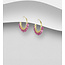 Sterling Gold & Sterling Gemstone Hoops (more colours)