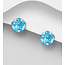 Sterling Sterling Studs - Flower - Cubic Zirconia (more colours)