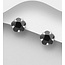 Sterling Sterling Studs - Flower - Cubic Zirconia (more colours)