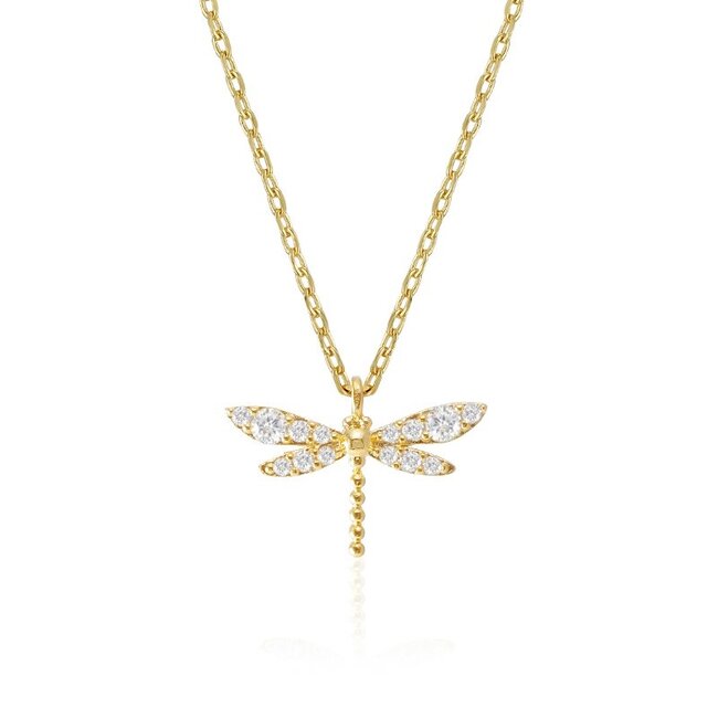Shirleybird Necklace -Dragonfly CZ (more colours)