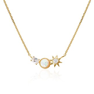 Shirleybird Necklace -Opal/Star with CZ (more colours)