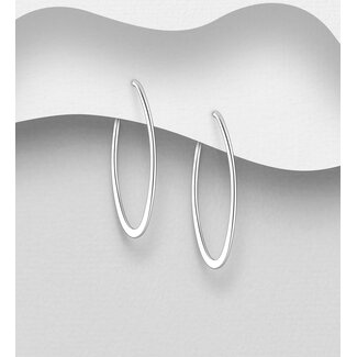 Sterling Sterling Silver Oblong Hoops