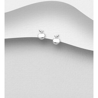 Sterling Sterling Silver Apple Studs