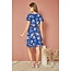 Yumi Navy Floral Print Skater Dress