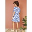 Yumi Mela Blue Leaf Print Tunic Skater Dress
