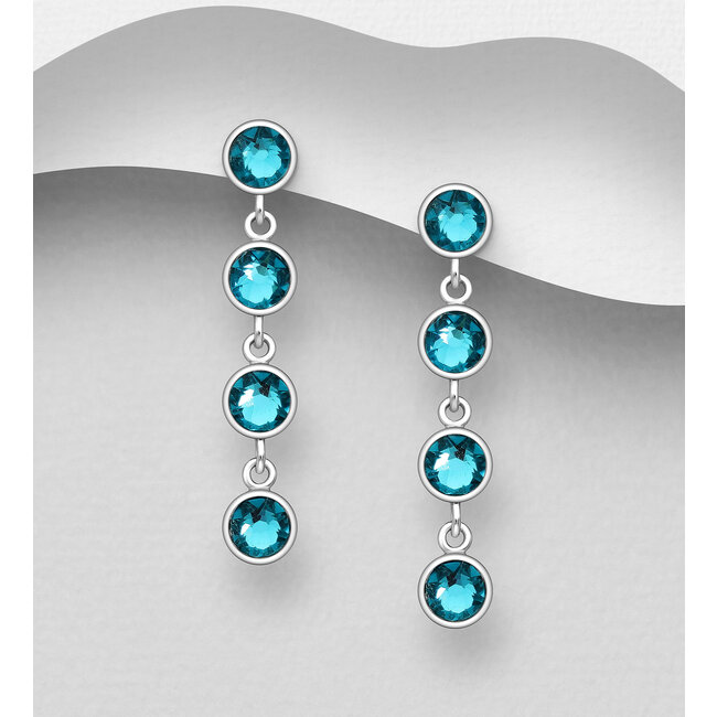 Sterling Sterling Austrian Crystal Drop Earrings (more colours)