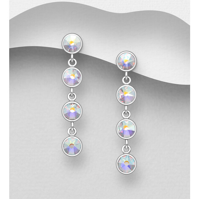 Sterling Sterling Austrian Crystal Drop Earrings (more colours)