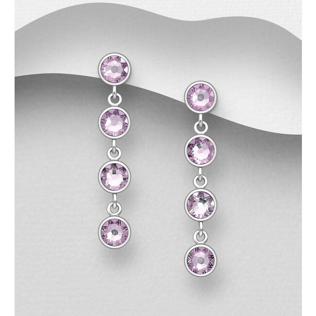 Sterling Sterling Austrian Crystal Drop Earrings (more colours)