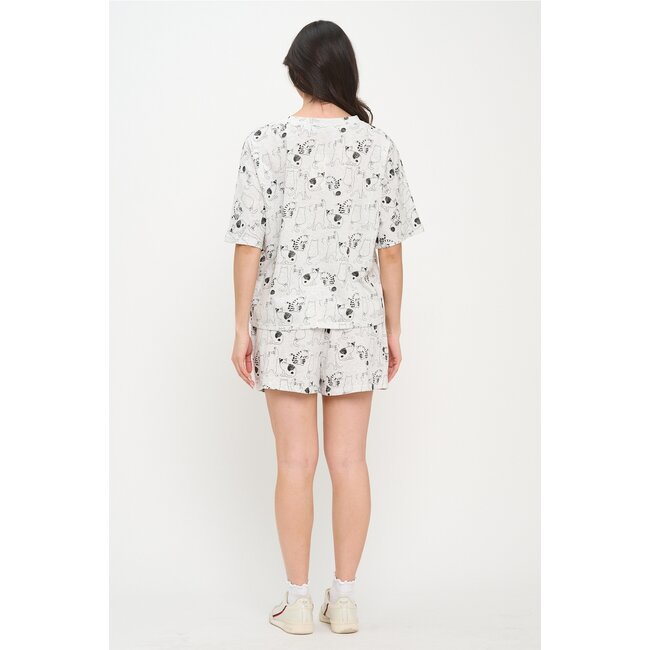All Over Cat Print Relaxed Fit T-Shirt