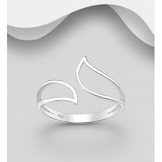 Sterling Sterling Open Leaf Adjustable Ring