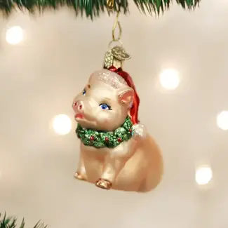 Christmas Ornament - Holly Pig