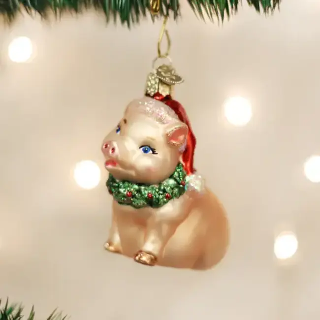 Christmas Ornament - Holly Pig