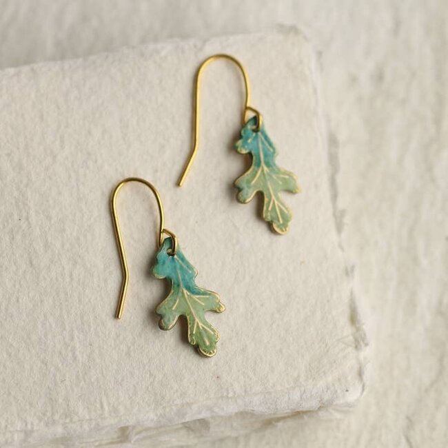 Silk Purse, Sow's Ear Tiny Oak Leaf Earrings